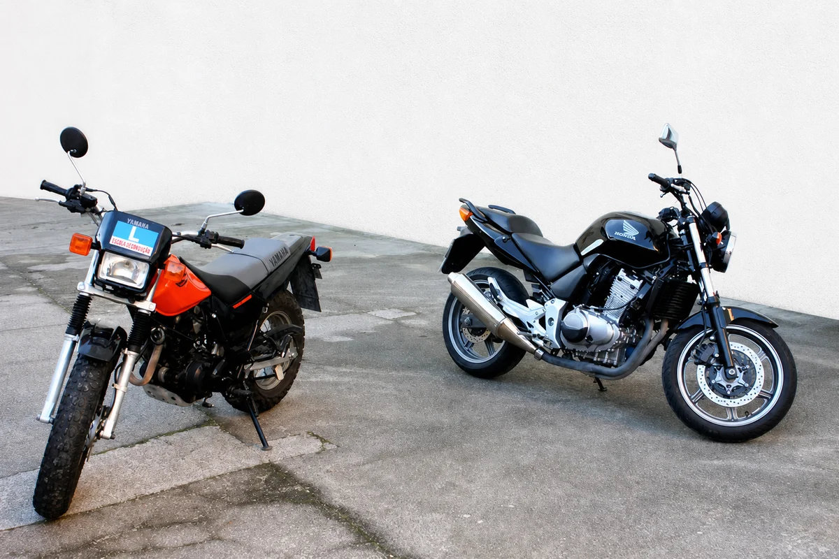 Motociclos de instrução da Escola de Condução Novo Rumo